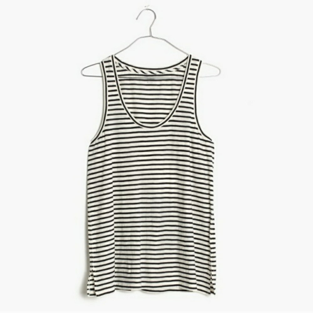 Madewell | Whisper Cotton Scoop Tank in Wentworth Stripe | Item G2707 | Small - Picture 10 of 10